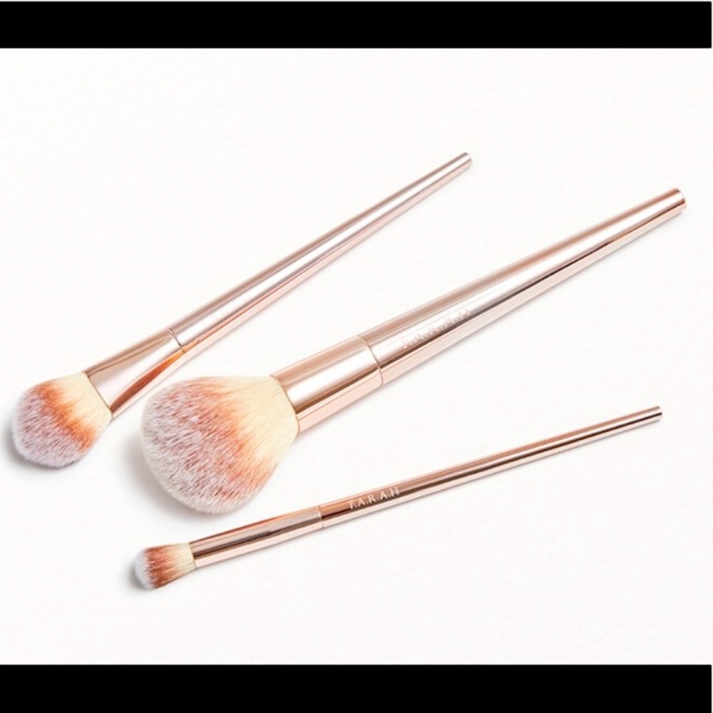 3 rose gold makeup blush brushes